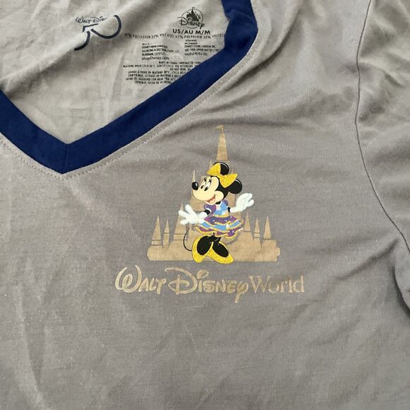 Walt Disney World 50TH Anniversary Minnie Mouse V-neck T-shirt Size Medium - Picture 7 of 9